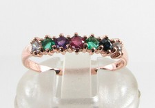 9K 9CT ROSE GOLD DEAREST ETERNITY STACKER ART DECO INS RING FREE RESIZE