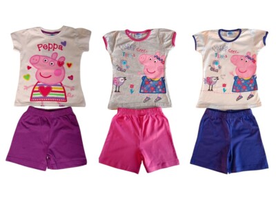 Sommeranzug  Schlafanzug Anzug  Mädchen Kurzarm  Peppa Pig Gr. 92-122 NEU