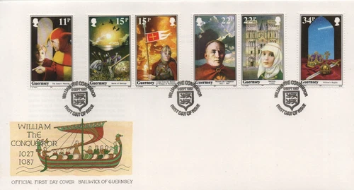 GUERNSEY WILLIAM THE CONQUEROR 1987 FDC - CLEAN/NO ADDRESS - WITH INSERT