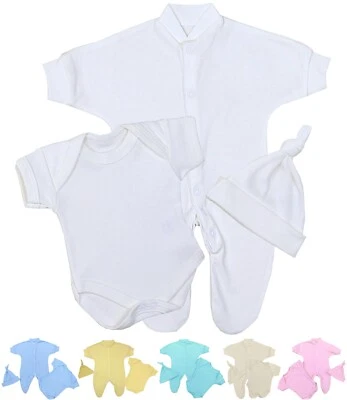 BabyPrem Premature Baby Clothes 3 Piece Set Sleepsuit Vest & Hat 1lb -7.5lb