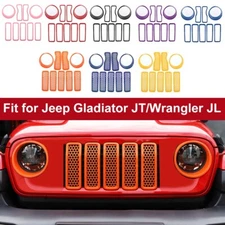 For Jeep Wrangler JL 2024+ Front Headlight Grill Inserts Cover Trims Accessories