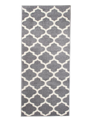 Läufer Teppich Grau 80x200 cm Marokkanisches Modern Muster Flur Diele Küche TOP