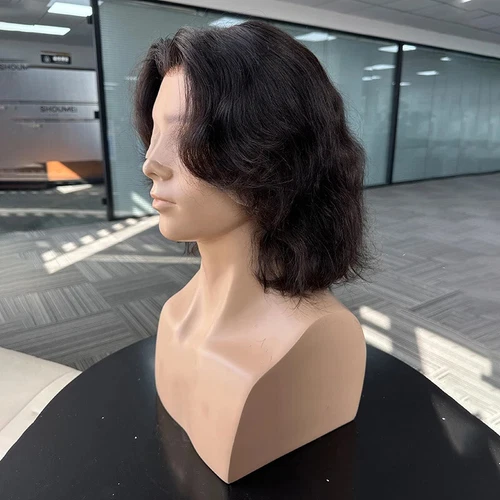 波浪长条纹发型男士假发男士假发天然黑色头发 - 第 3 张/共 14 张