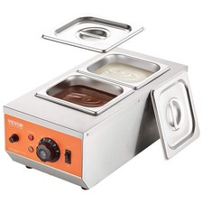 Chocolate Tempering Machine 9 Lb. 2-Tanks Chocolate Melting Pot 800W Stainless S