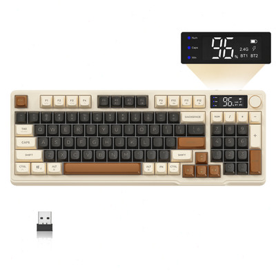 M96 PBT Wireless Membrane Gaming Keyboard Scient Keys with Knob Rainbow Backlit