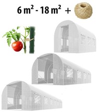 PLONOS Gewächshaus Gartentunnel Folientunnel Gartenfolie Foliengewächshaus weiß