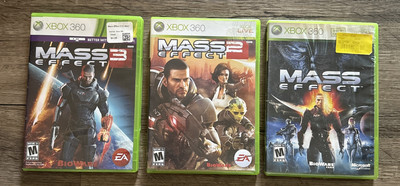 Mass Effect Trilogy 1 2 3 (Microsoft Xbox 360) All Complete w/ Manual Tested RPG