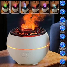 Aroma Humidifier Essential Oil Diffuser Colorful 3D Volcano Flame For Home Decor