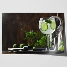 Royal Mojito Cocktail Canvas Framed Print Picture Wall Art
