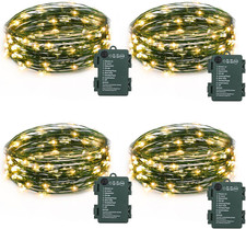 4 Pack Fairy Lights Battery Operated, 16.4 Ft 50 LED Starry Fairy Lights with Au