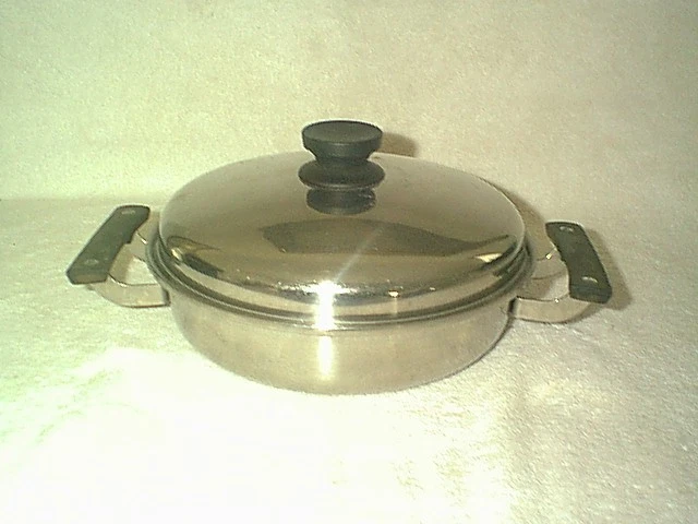 NICE VINTAGE COOK-RITE 8 3/4" POT & HIGH DOMED LID 18-8 TRI PLY STAINLESS STEEL