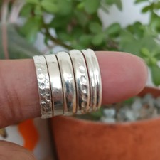 Set Of 5 Ring Solid 925 Sterling Silver Band Handmade Statement Al Size Ring R32