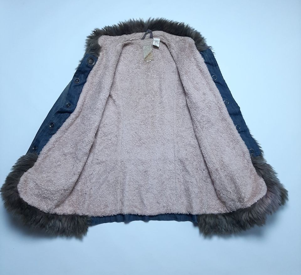 Miss Sixty Vintage Afghan Denim Faux Fur Y2K Coat Jacket Size L | eBay