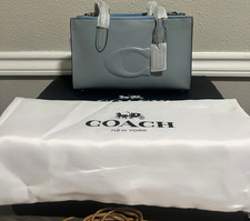 Coach Light Blue Satchel Top Handle Bag with Dust Bag  Shopping Bag