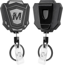 2 Pack Heavy Duty Retractable Keychain with Belt Clip Retractable ID Badge