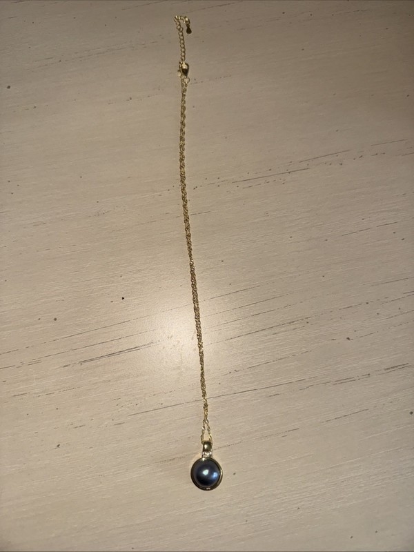 Platinum Cultured South Sea Mabe Pearl & White Zircon 18k Yellow Gold.