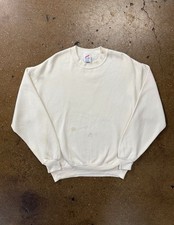 Vintage 90s Blank White Jerzees Sweatshirt Men  s Large Made In USA Crewneck