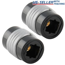 2pcs TosLink Optical Coupler Digital Audio Fiber Optic Female Extension Adapter
