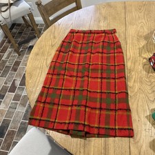 1970s Bobbie Brooks Wool Plaid Skirt Red/green Retro Cool 23 Waist 34 Hip 27 L