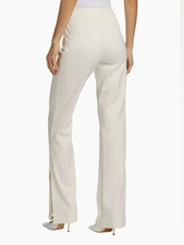 Alice + Olivia Lara Side Slit flared Pants size 2 color Ivory NWT mspr $440