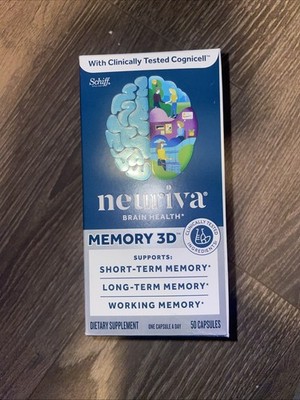 New Neuriva Brain Health Memory 3D - 50 Capsules Ex 06/27