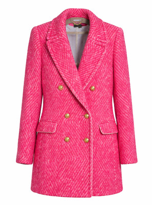Eleganter Damen Mantel 38-40 J.Crew Wollmischung Alpaka Tweed Goldknöpfe