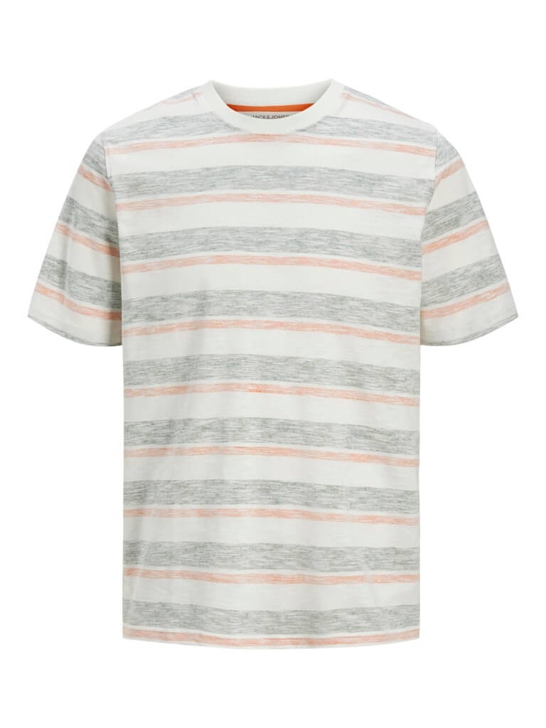 Jack & Jones JJBIRK Iceberg Green Striped Crew Neck Tee