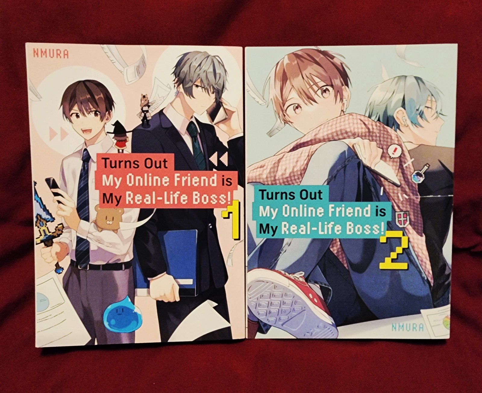 Turns Out My Online Friend is My Real Life Boss by NMura vols 1-2. BL, Yaoi