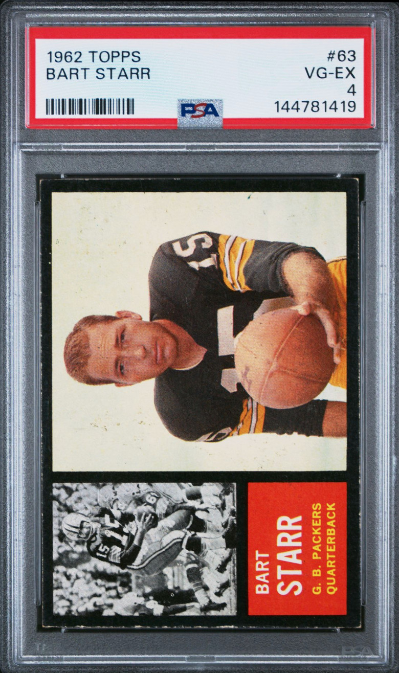 1962 Topps Bart Starr #63 PSA 4 HOF Super Bowl MVP