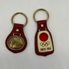 COACH Olympic Games KEY FOB Lot Of 2 RARE Collectors Dream Greece Tokyo Leather