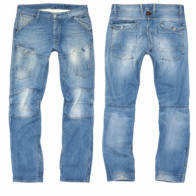 G-STAR ROVIC ZIP 3D HERREN JEANS W38 L36   BLUE WASHED TAPERED DENIM HOSE