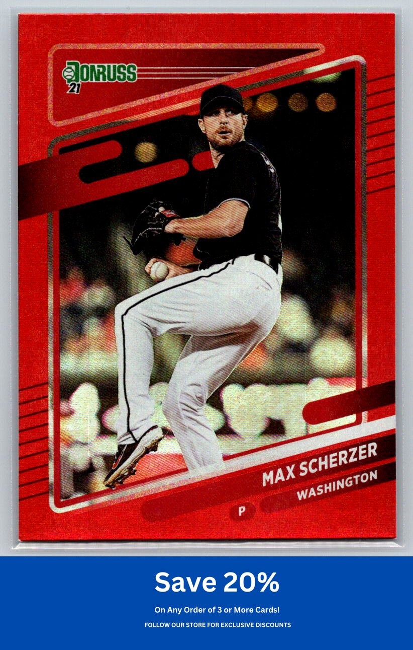 Max Scherzer 2021 Donruss #206b Holo Red Washington Nationals K11