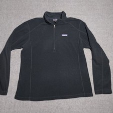 Women's Patagonia Micro D 1/4 Zip Lightweight Fleece Pullover Black Large