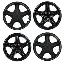 4x Black 13 Inch Wheel Hub Caps For R13 Tires Wheel Rim Covers Snap-on