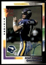 Brad Johnson Signed Auto Autograph 1992 Wild Card #427 RC Rookie Vikings B. rookie card picture