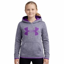 Under Armour Girl's Athletic Storm Fleece Big Logo Hoodie Gray XL 55 Value