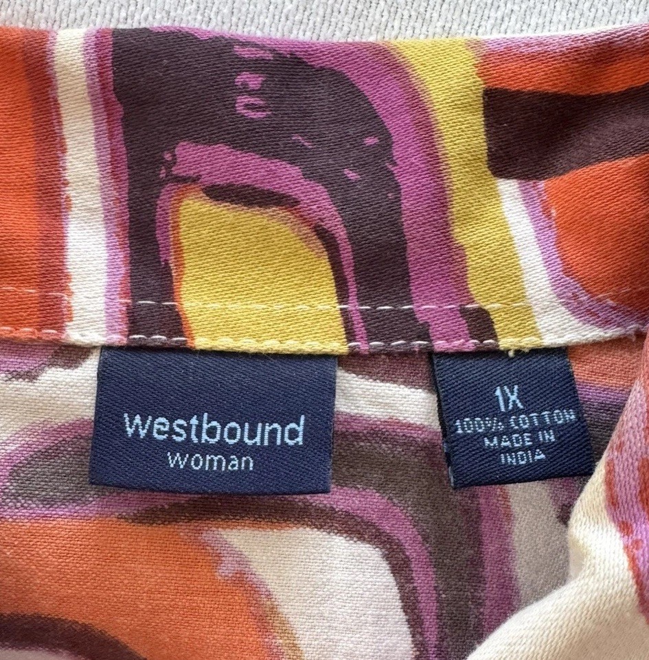 Westbound Geometric Pattern Multicolor Denim Vest… - image 9