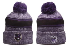 Baltimore Ravens Winter Knit Hat – Thermal Fleece Lined Pom Beanie