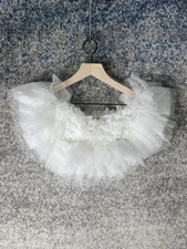 Amy Byer White Tulle Tutu Skirt Girls Small Ruffle Party Ballet Costume Dress Up