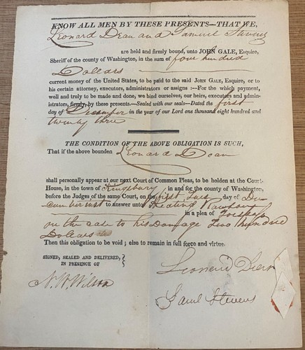 1823 Kingsburg New York SUMMONS Washington County Court of Common Pleas