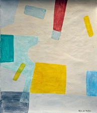 Kenzo Okada Signed Abstract Oil Painting on Canvas - Japanese Modern Art