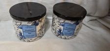 Bath Body Works BLUEBERRY MARSHMALLOW BAR Scented 3 Wick Candle Set x 2 NEW