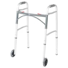 Drive Medical PreserveTech Deluxe Two Button Folding Walker 5" Wheels
