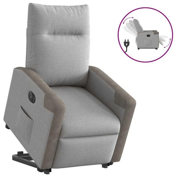 Relaxsessel Mit Aufstehhilfe Elektrisch Wolkengrau Stoff-image