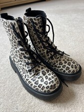 Zara Leopard Print Kids Boots Size 1 (33)