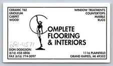 2010s 2020s Business Card Complete Flooring Interiors Grand Rapids MI V3 Vtg