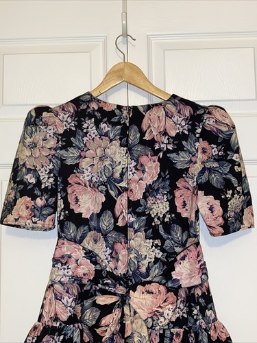De Colección Jodi Michaels Vestido Floral Años 80 Té Jardín Nivel Falda Con Volantes Encaje Talla 5/6 S - Imagen 7 de 12