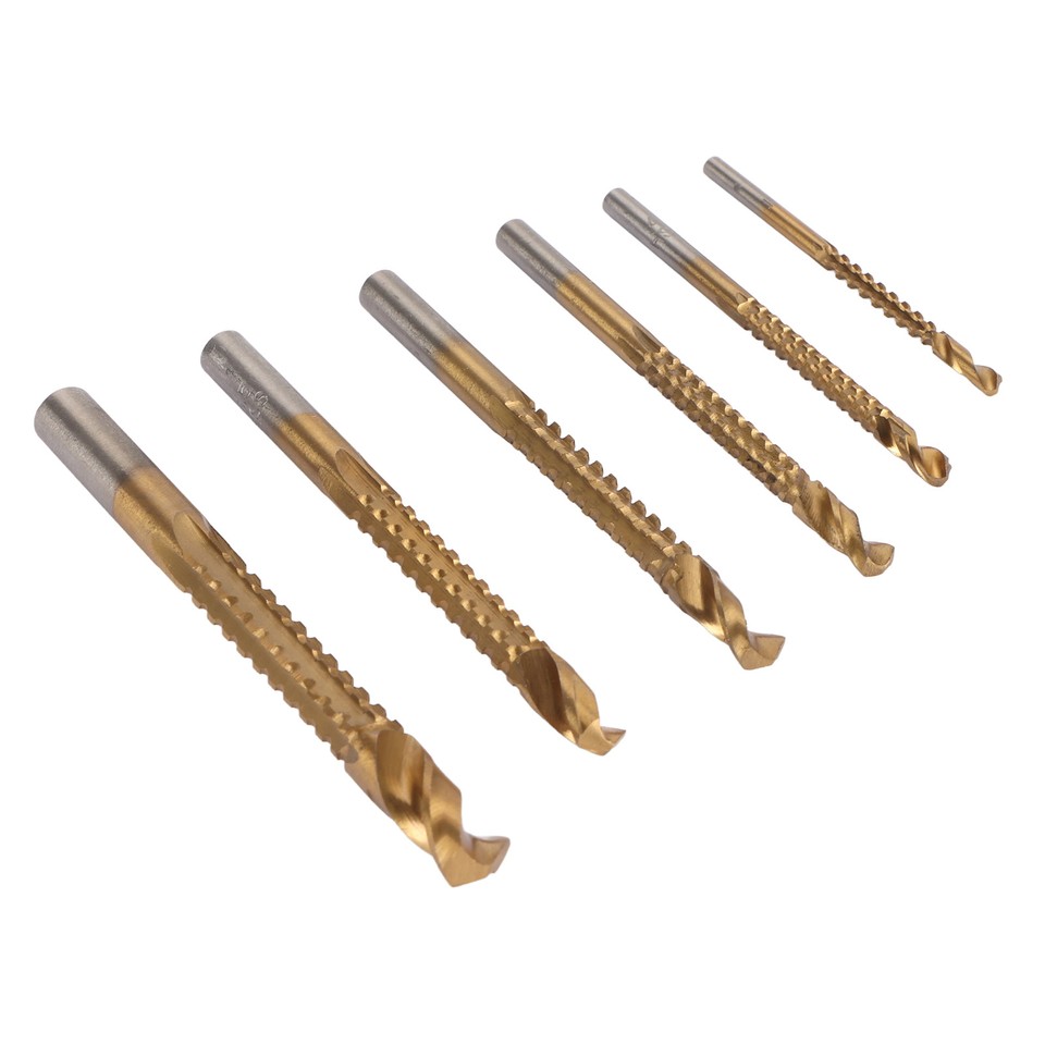 6x Spiral Saw Drill Bit 38mm Serrated Side Cutting Drill Bits For Wood