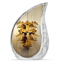Catholic Urn - Small Keepsake Urn For Ashes - Cremation Urn For Adults Male