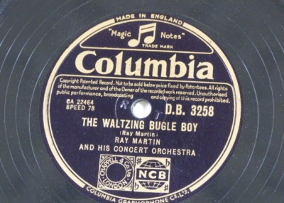 78rpm RAY MARTIN the waltzing bugle boy / lazy cowboy
